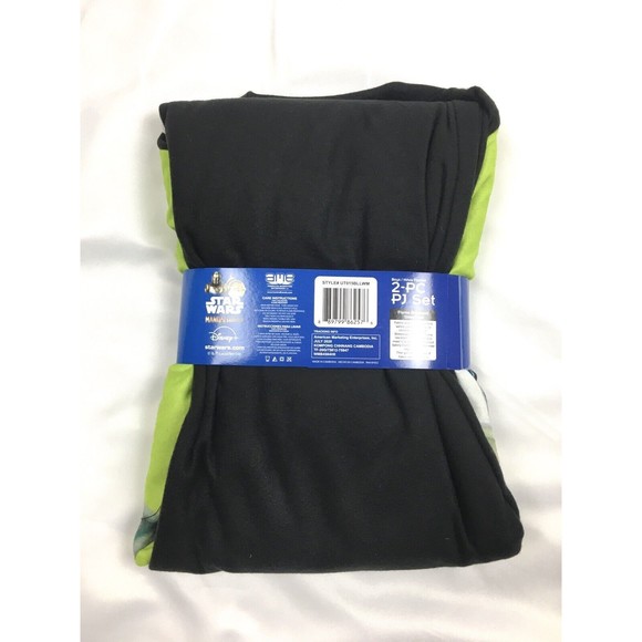 Star Wars Mandalorian Child Yoda Boys PJ’s Long Sleeve Pants 2pc Set 4/5 - Picture 2 of 2